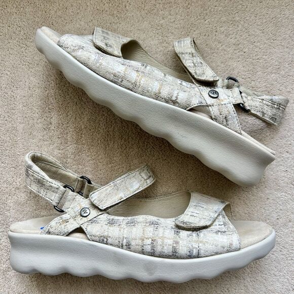 Wolky Multu Picasso Crash Multi White Adjustable Sandals EU 38 US 7 Comfort - Picture 16 of 16